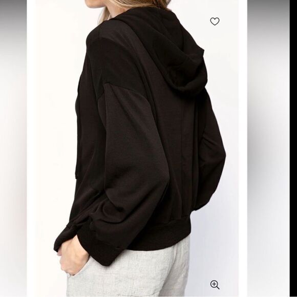 TRANSIT Par Such Silky Hoodie Jacket in Taupe - Picture 12 of 12